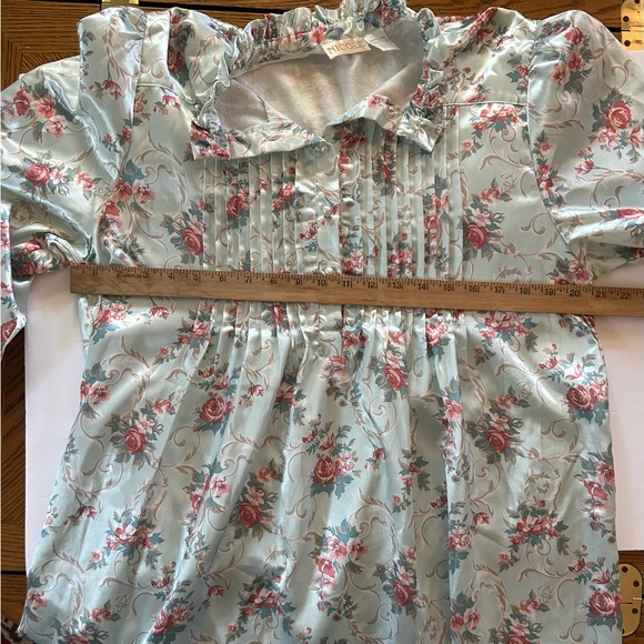 Vintage Satiny Flannel-Backed Floral Nightgown - Picture 8 of 12